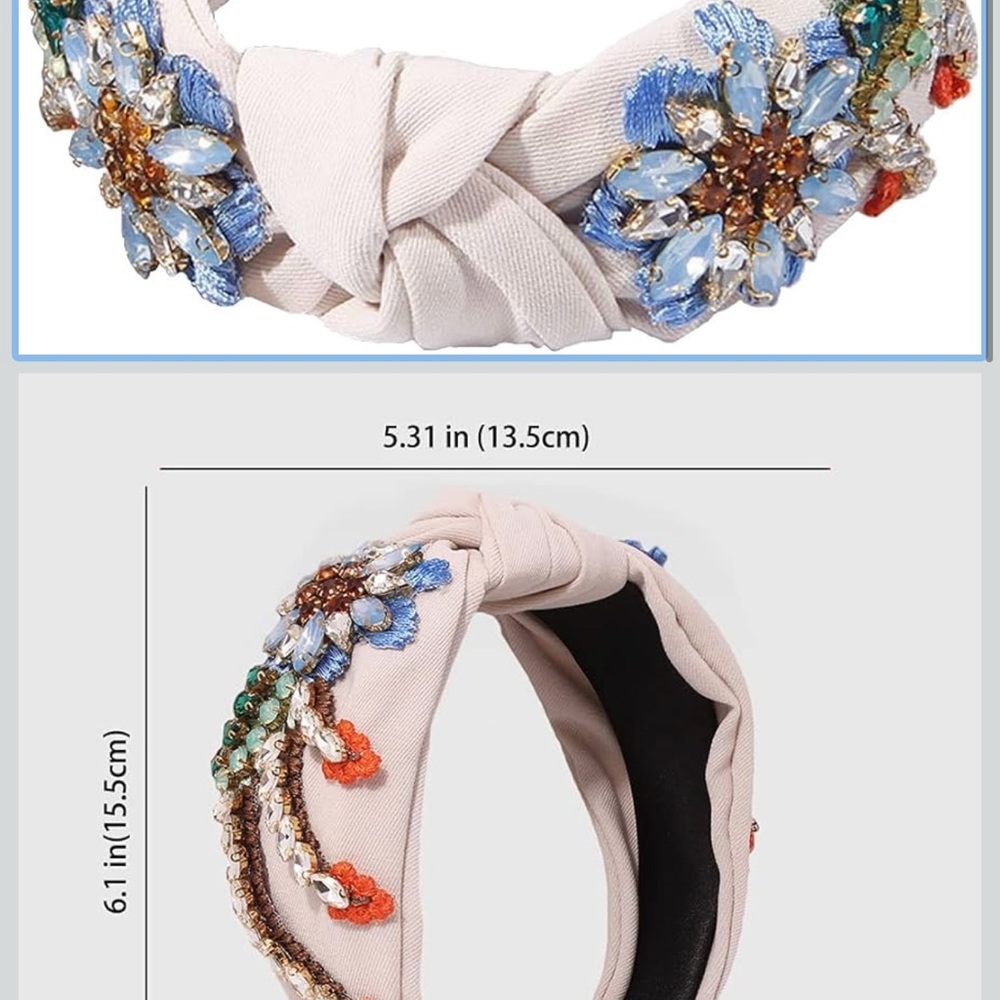 Embellished Cream Headband